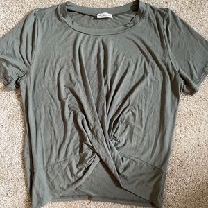 Sage green twisted top.